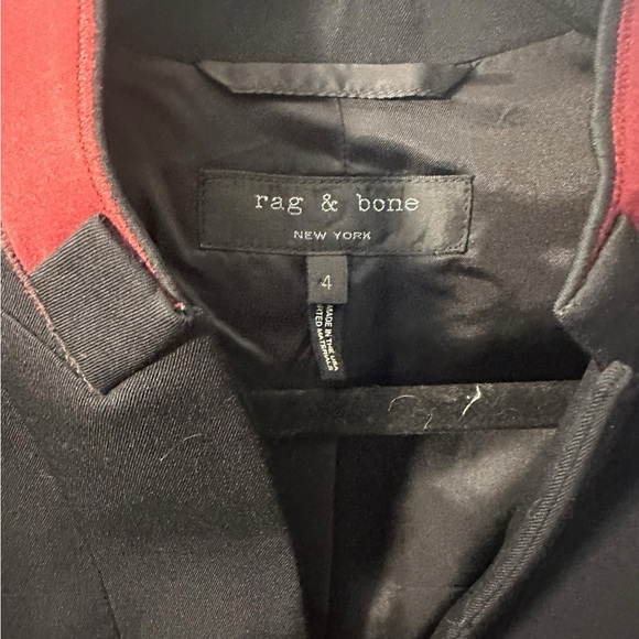 Rag & Bone archer one button wool-blend blazer with red inverted upcollar size 4 - Picture 6 of 6